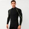 Heren Fitness Shirts Hoge Kraag Sneldrogend Compressie Lange Mouwen T‑Shirt Strakke Sport Top Voor Hardlopen Training Tops