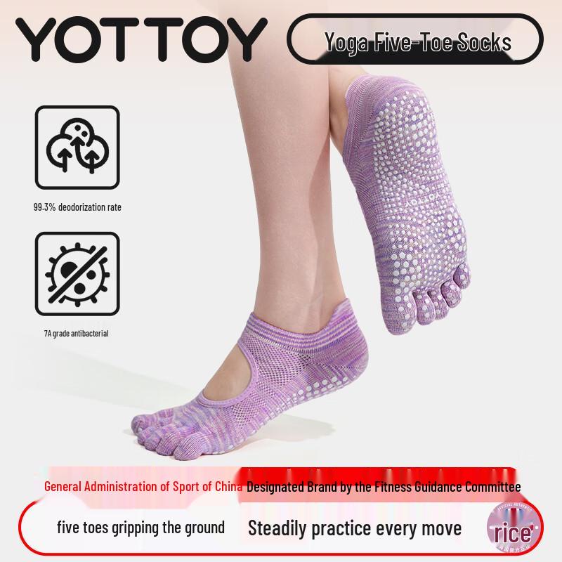 

Yottoy Women s Tie-Dye Anti-Slip Yoga Toe Socks S (35-37)
