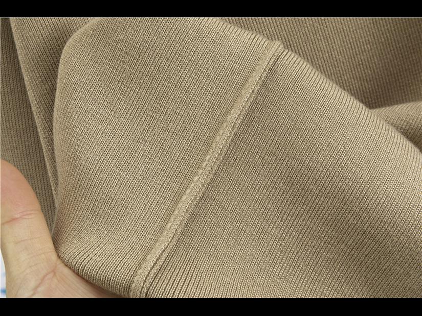 Γυναικείο πλεκτό κοστούμι φθινοπώρου/χειμώνα: Μακρυμάνικο πουλόβερ και φαρδύ παντελόνι με σκίσιμο σετ δύο τεμαχίων