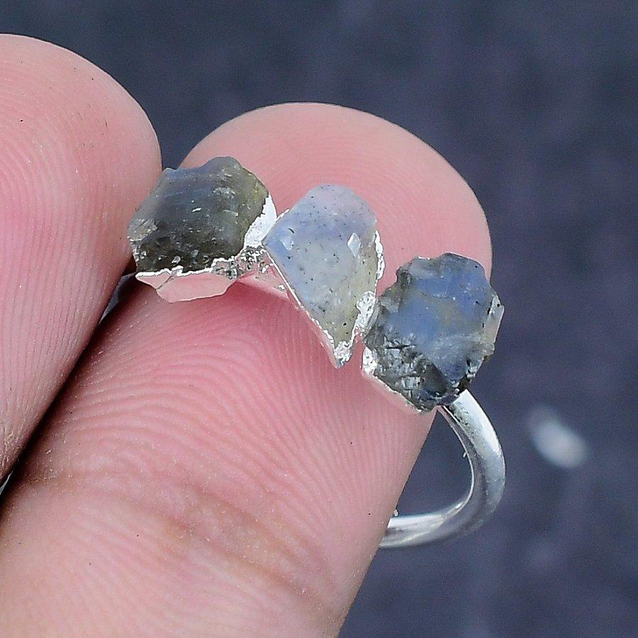 Botswana Agate Gemstone 925 Sterling Silver Jewelry Ring Size Adj