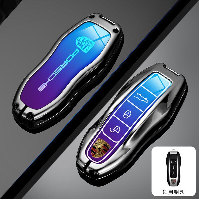 Neue Gradient Auto Schlüsselhülle Abdeckung Schlüsseltasche Schale Für Porsche Panamera Carman Macann Bobst Cayenne 911 981 991 970 9969 Aufkleber blue