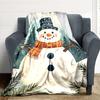 1pc Winter Snowman Blanket, Lightweight Flannel Throw Blanket for Sofa, Bed, Travel, Camping, Living Room, Office, Couch, Chair, and Bed