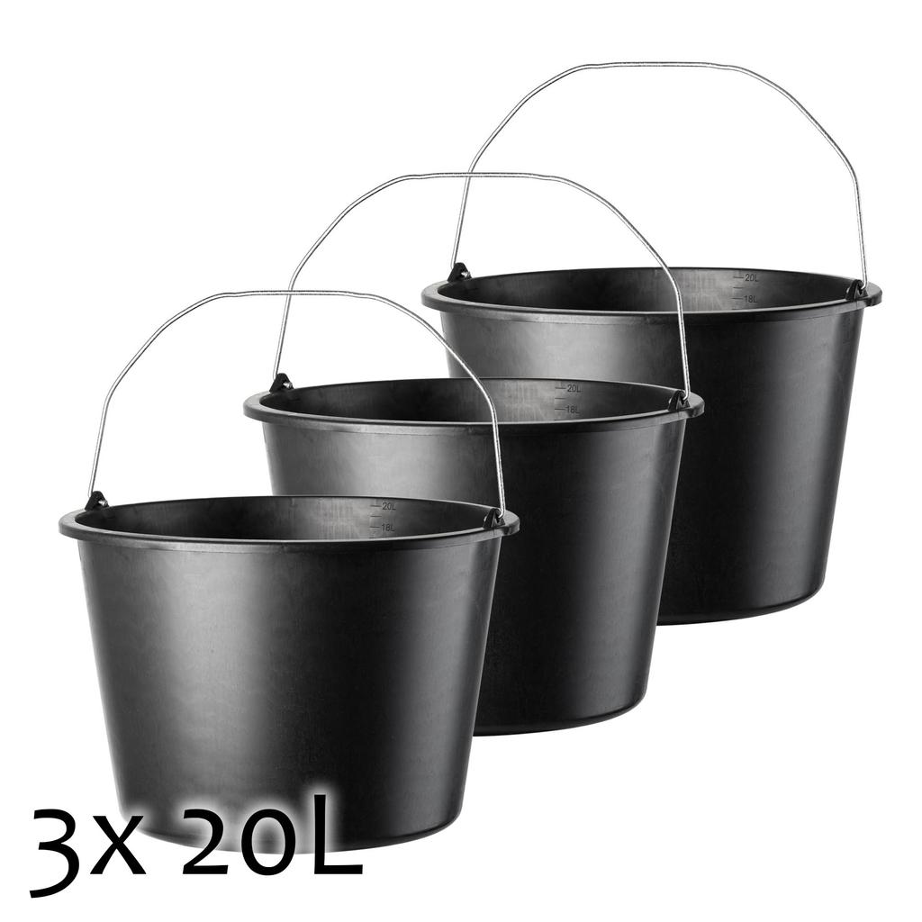 KADAX Plastic Construction Buckets Household 20L 3pcs