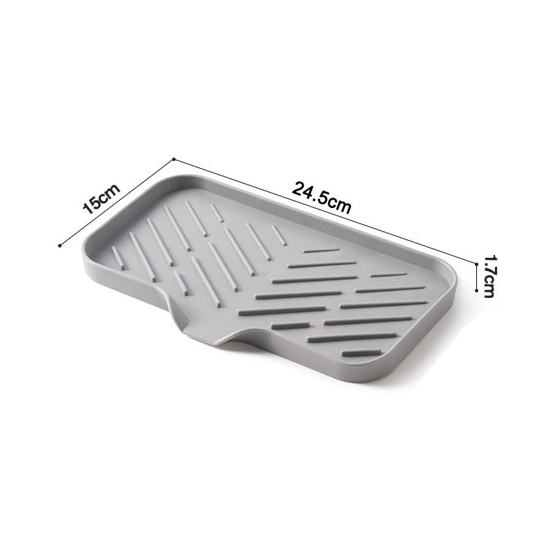 1/2pcs Kitchen Sink Silicone Tray With Drain Soap Sponge Storage Holder Countertop Sink Scrubber Brush Soap Storage Rack