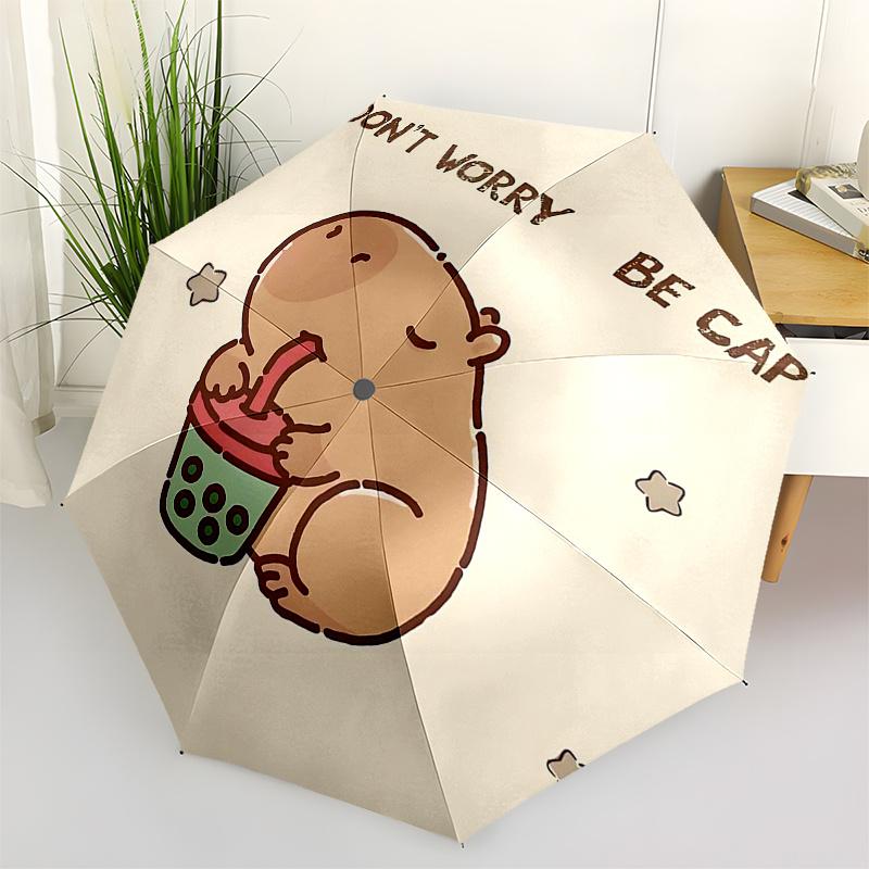 

Capybara Themed Travel Umbrella-8 Ribs Automatic Opening and Closing, Portable Folding Design, Compact and Stylish Umbrella Suitable for Out