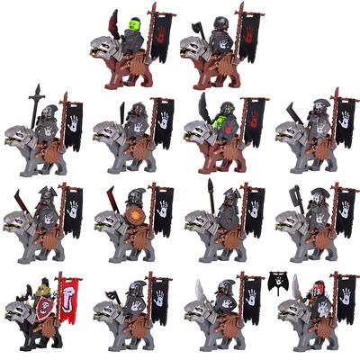 1 ADET Orta Çağ lotr Figürleri Ork Cav BanV Askerleri Kahverengi Kurt binicisi Binek Şövalyeler Yapı Taşları Tuğlalar Çocuklar için Oyuncaklar hediyeler