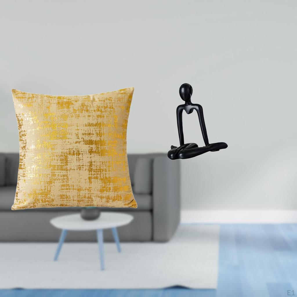 Elegant Thinker Pillowcase Sculpture Cushion Cover Decorative Figurine for Living Room Office