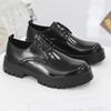 Men'S Business Derby Shoes Trendy Mens Lace-Up Thick Sole Heightened Shoe Men Leather Casual Shoes