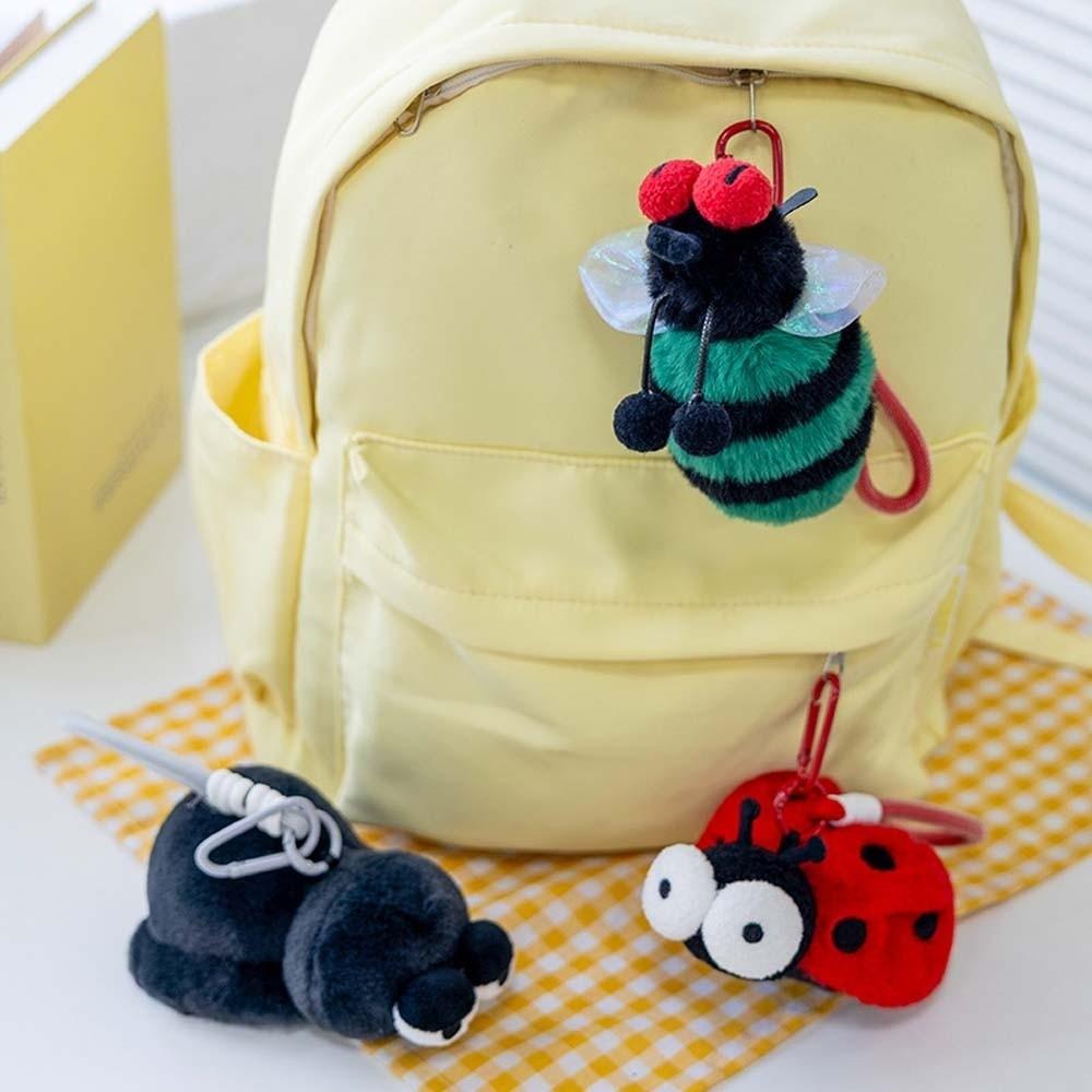 Llavero de Felpa de Dibujos Animados de Insectos Cadena de Llaves de Cucaracha de Poliéster Colgante de Polilla Mosca Colgantes para Bolsos