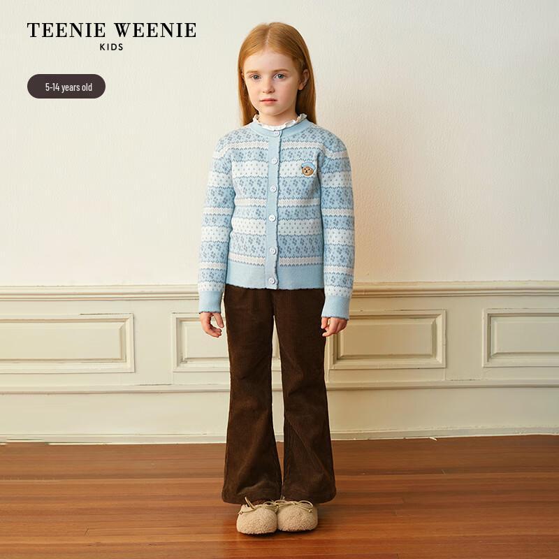 Teenie Weenie Kids 2025 Girls  Embroidered Flared Corduroy Pants 160cm