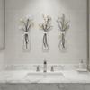 Botanical Metal Wall Decorations Layered Art with Vase Shaped
