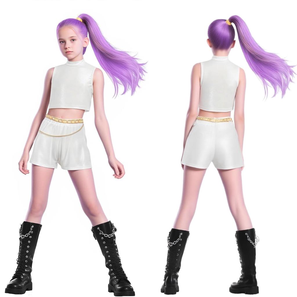 Super Star Singer Dancer Party Dress Up Costume For Children Girls Halloween Christmas Birthday Gifts Role Play Cosplay Suit
