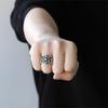 Vintage Hip Hop Croissant Ring: Trendy Cross-Engraved Index Finger Ring for Men & Women