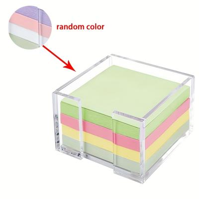 Acrylic Sticky Note Holder, 3 X 3 Crystal Clear Acrylic Notebook Stand Acrylic Sticky Note Dispenser Suitable for Dormitory Room
