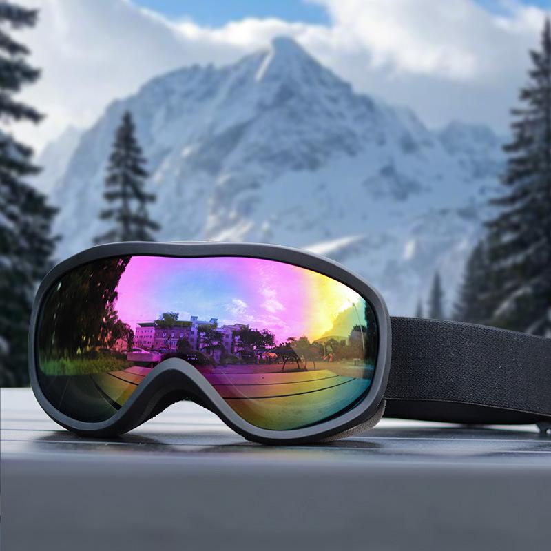

Magnetic Flip-Up Ski Goggles for Men, Double-Layer Protective Anti-Fog Snow Goggles, UV Protection, Dustproof Mountaineering Glasses for Women and 638Adult Style-Black fram