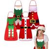 4Pcs Christmas Apron Waterproof Oilproof Funny Novelty Kitchen Cooking Aprons Festive Party Dinner Cosplay Decoration