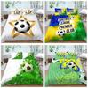 Fußball-Bettbezug, Kissenbezug, Bettwäsche, Schlafzimmer-Bettbezug, Doppelbett-Set in voller Größe, 2/3 Teile Mikrofaserstoff, weiche Heimkleidung