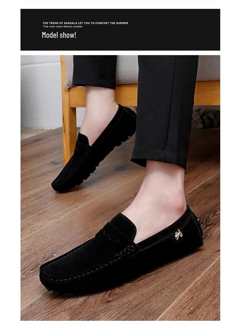 Men's Plus Size Suede Loafers: Lightweight, Slip-on, Formal Business Leather Shoes