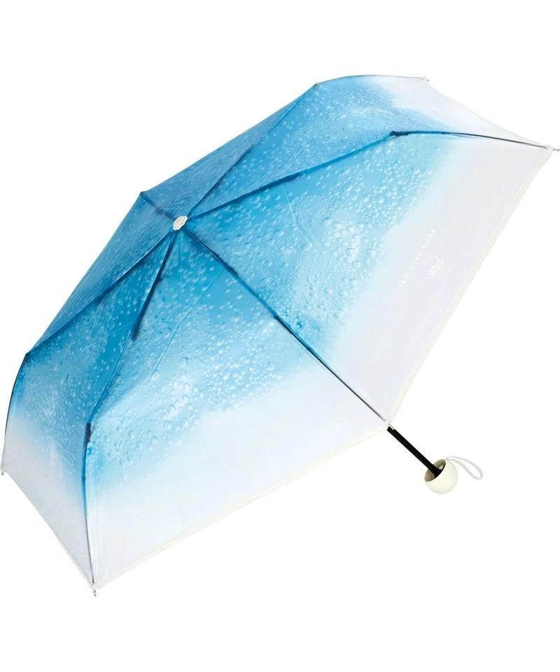 Tabi suru Kissa x Wpc. Folding Vinyl Umbrella Cream Soda Design NEW Blue
