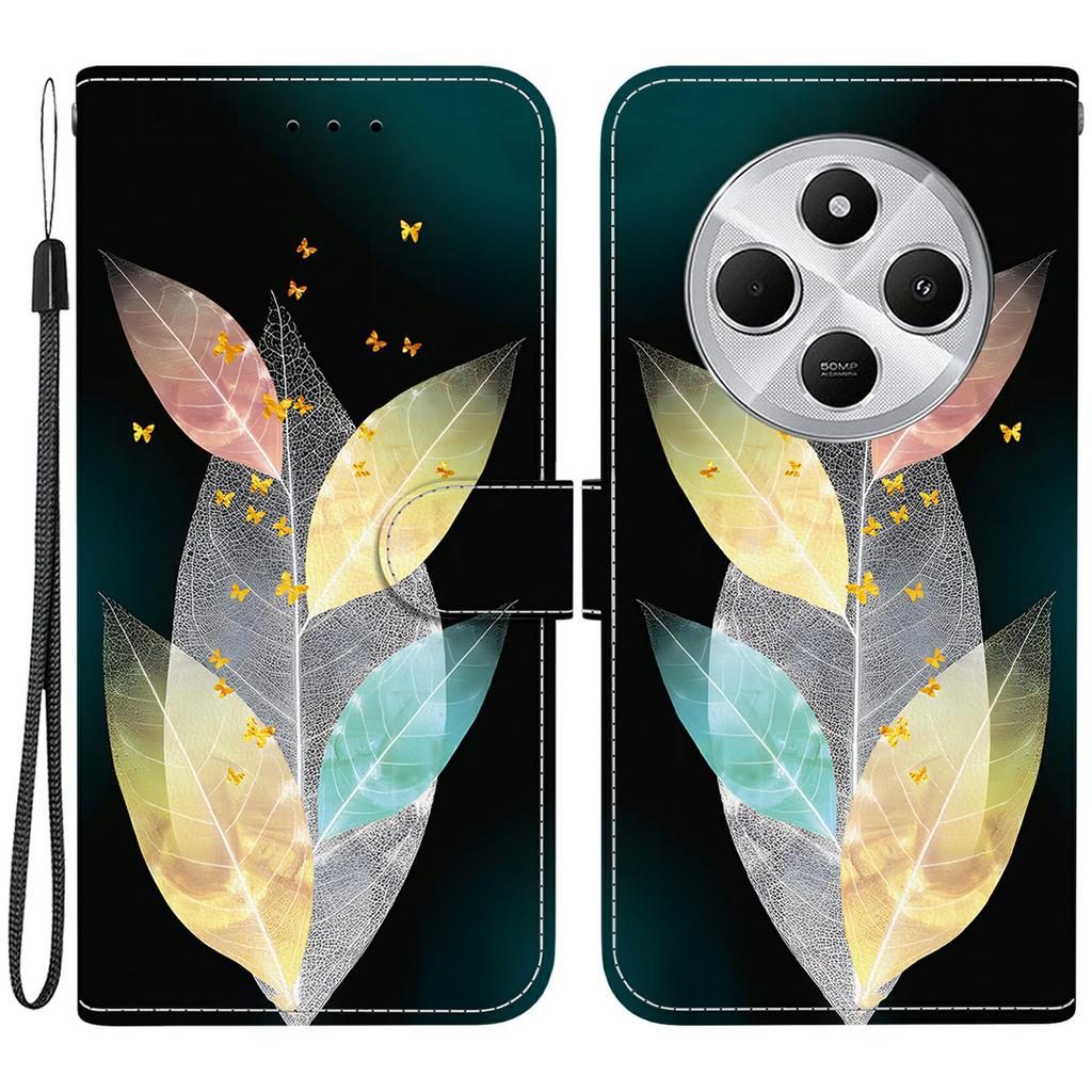 Phone Case For Xiaomi Redmi 14C 4G/Redmi 14R 5G/Poco C75 4G Pattern Printing Leather Flip Wallet Cover with Lanyard