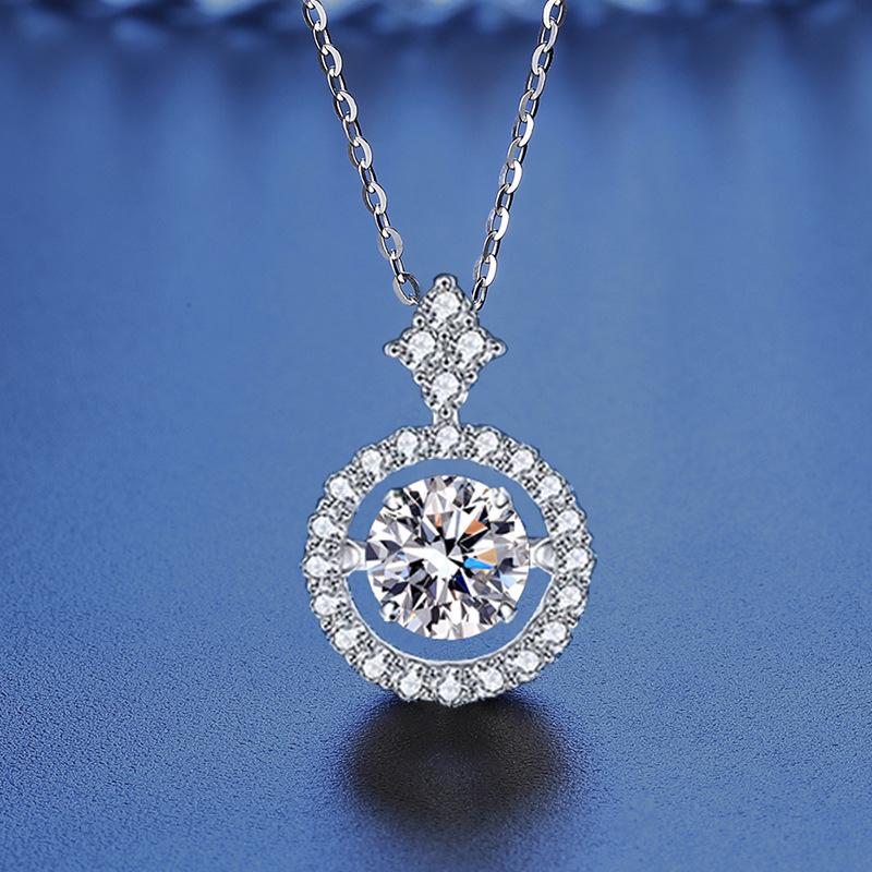 Collana Pendente in Argento Sterling S925 di Alta Gamma con Moissanite - Regalo Lussuoso per Lei