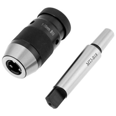 1-16mm Capacity 45# Steel Self Tighten Keyless Lathe Drill Chuck with MT3-B18 Taper Arbor