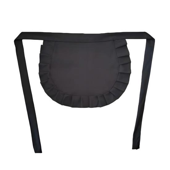Maid Cosplay Apron Girls Ruffled Waist Apron Kitchen Costume Solid Color Fancy Dress Half Apron Cosplay Outfit Accessory