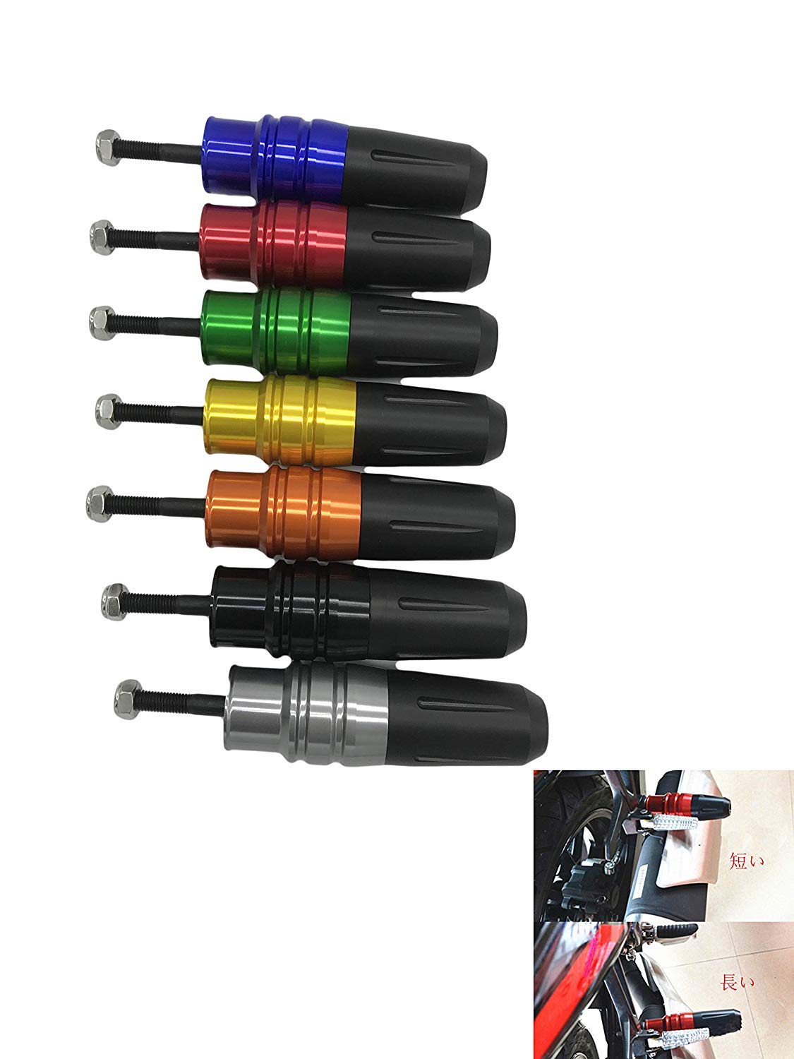 

For GSX250R GW250 GSXR1000 GSXR1300 GSXR600 GSXR750 GSX1300R GSX1300 Longer Aluminum CNC Craft Muffler Slider Exhaust Pipe Slider Black чёрный