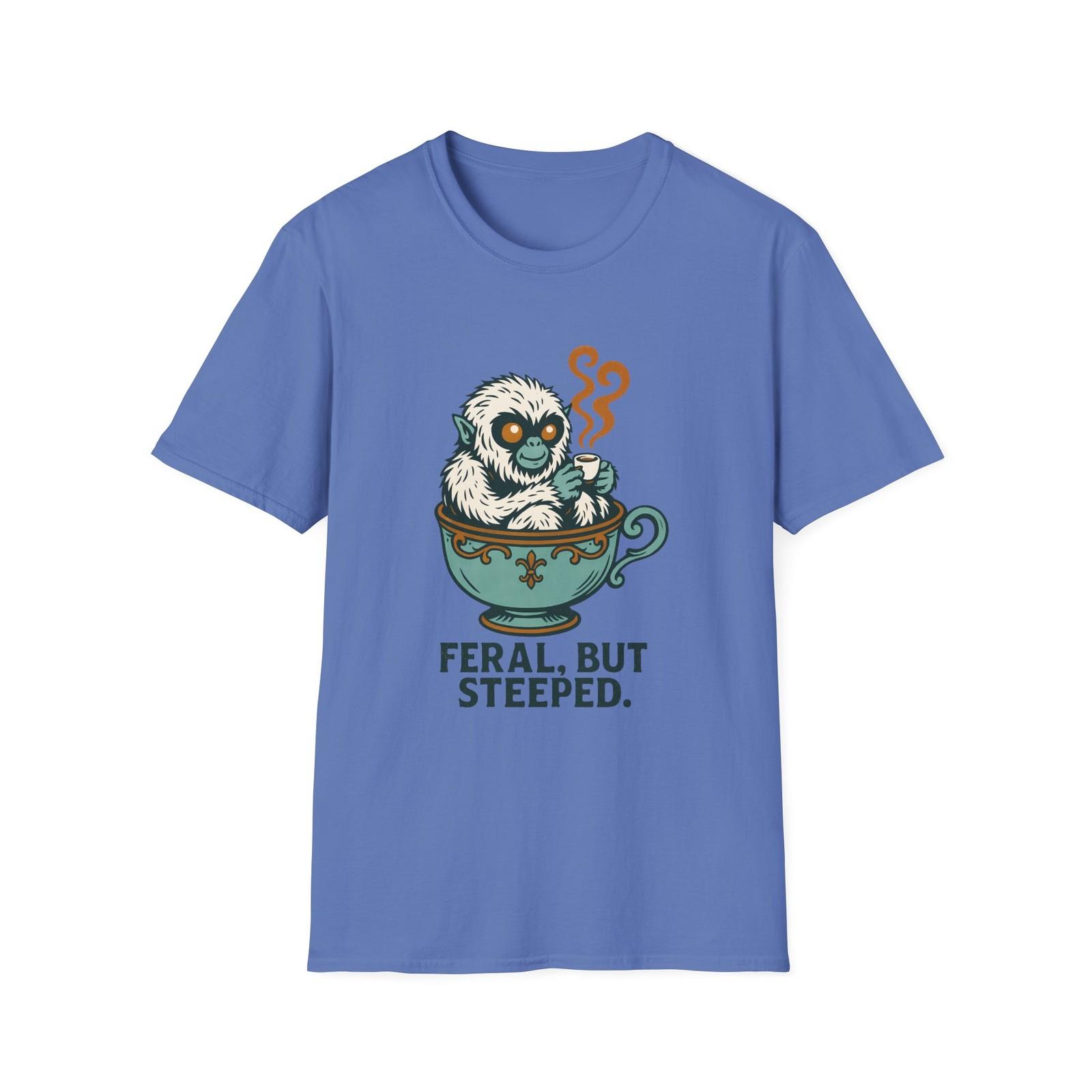 Unisex Softstyle T-Shirt Mens Womens Tees Top Cartoon Yeti Porcelain Teacup Mischievous Tea Graphic M