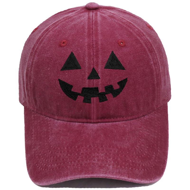 Cross-border Halloween Smiley Pumpkin Embroidered Vintage Baseball Cap - Unisex Casual Style