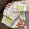 68cm Line Flower Scarf Women's New Spring and Summer Imitation Silk Scarf High-end Fresh Versatile Headscarf Shawl