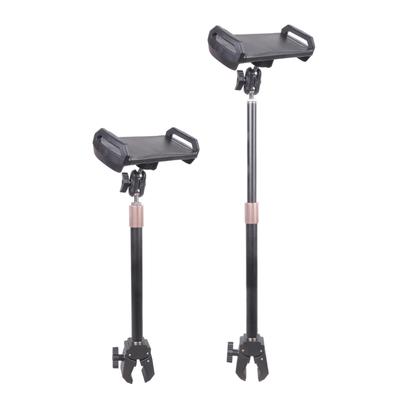 Extendable Phone Holder Adjustable Angle Iron Plastic Tablets Clamp 14-39cm Poles For 5-13inch Screens Office Study Setups