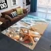 2025 New Starfish Beach Shell Sea Star Sand Carpet Rug for Living Room Bedroom Home Sofa Decoration,Kids Play Non-slip Floor Mat