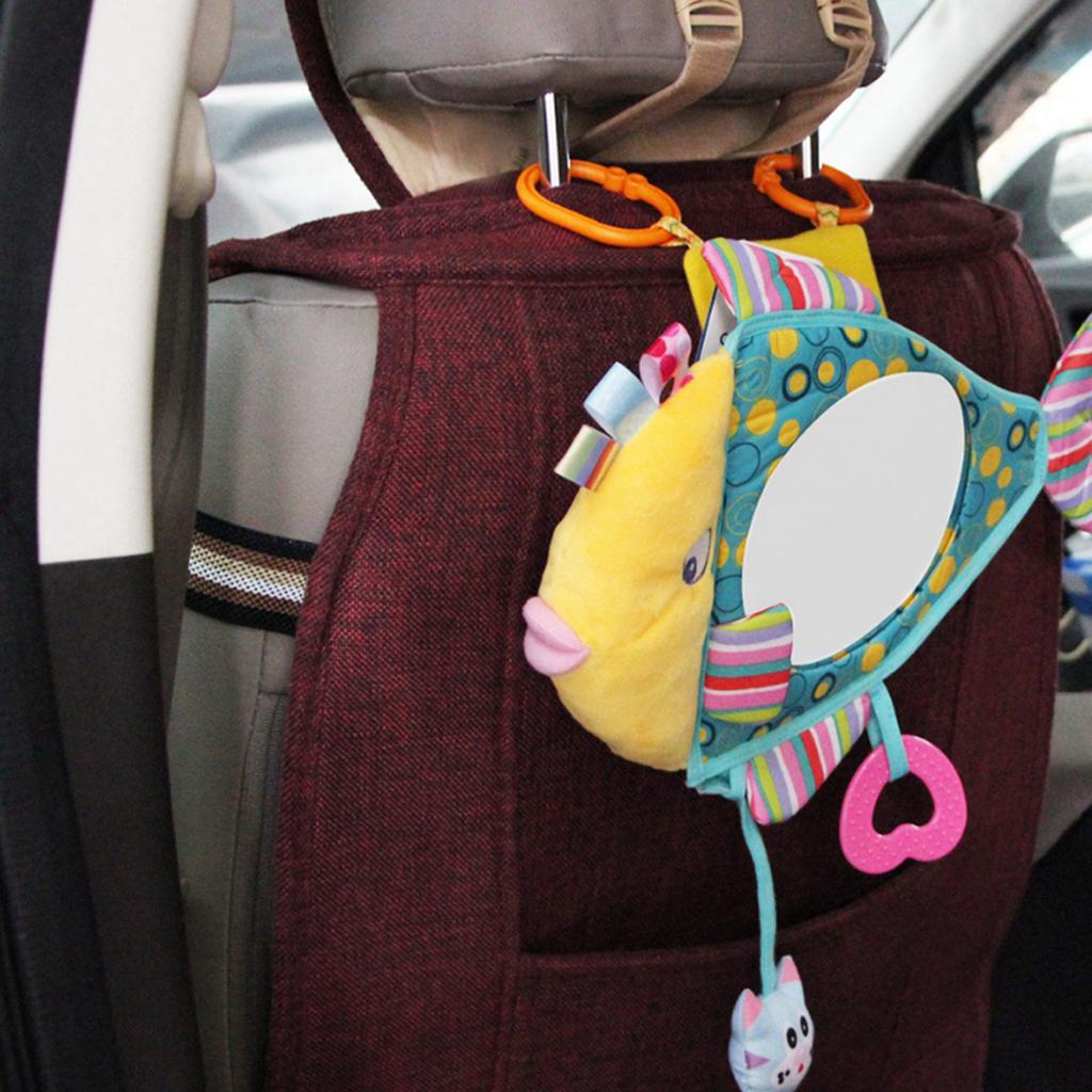 Fish Pattern Car Seat Toy Mirror for Newborn Infant Baby Educational Plush Toy