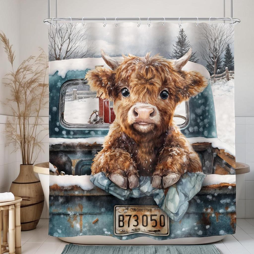 Perdea de duș câini amuzanți fermă vintage drăguț hilar pui de teckel animale de companie set baie baie săpun modern bule