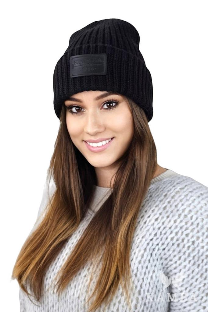 Leticia Cashmere Ribbed Hat Black