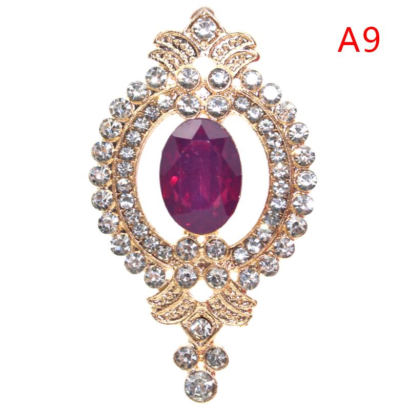 Exquisite 27*48mm Alloy Rhinestone Buttons Wedding Decoration Diy Flat Back Clothing Scrapbook Craft Supplies