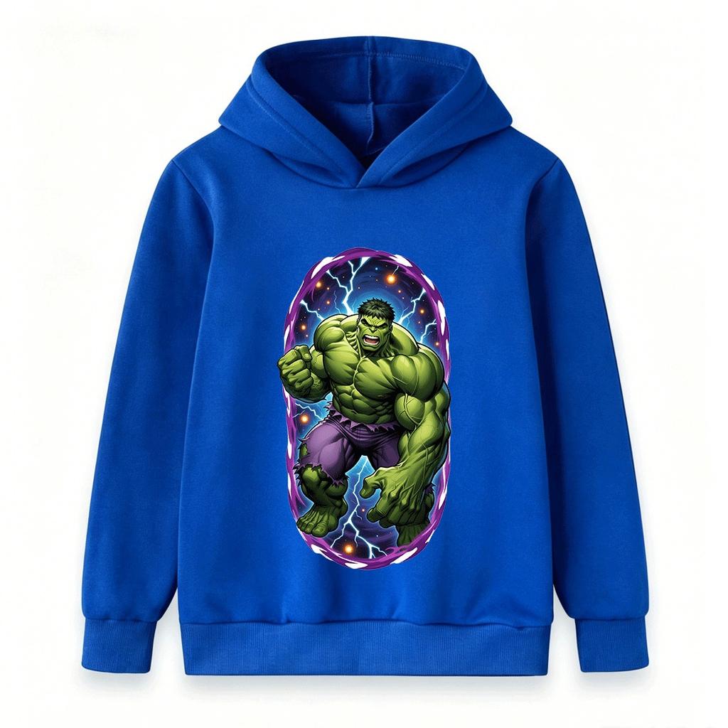 Kids Boys Girls Pullover Hoodie Super Green Hero Print Casual Soft Long Sleeve Hooded Sweatshirt for Children Daily Wear