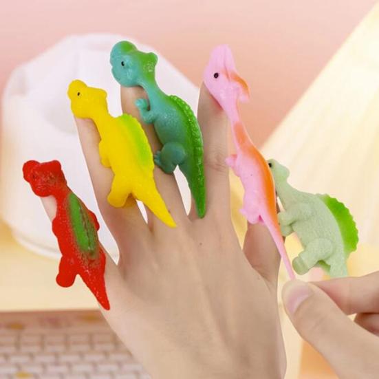 10 stk Sprettert Kylling Finger Leke for Barn Morsom Mini Flygende Gummiender Klassepremier Morsomme Strømpefyllere Godteposer Pinatafyll Fest