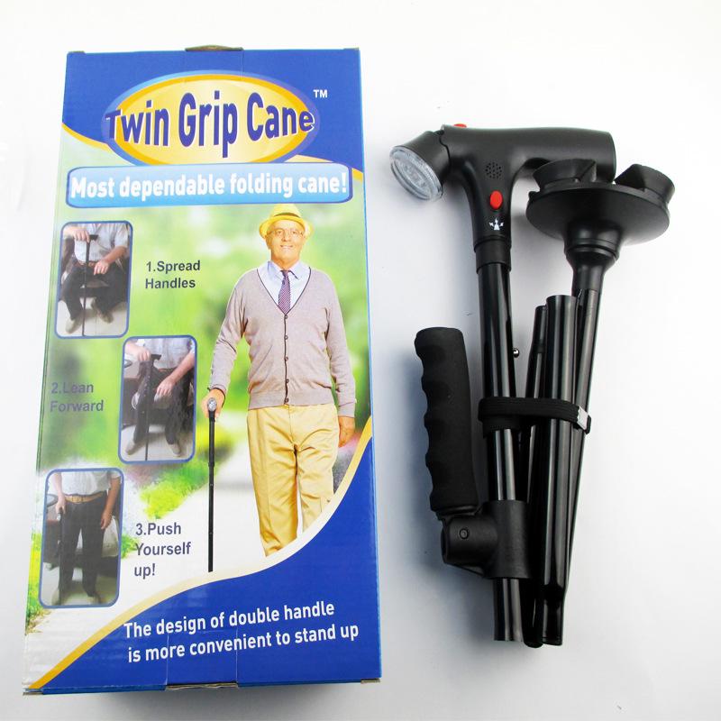 Telescopic Five-Section Folding Walking Cane for Elderly and Hiking