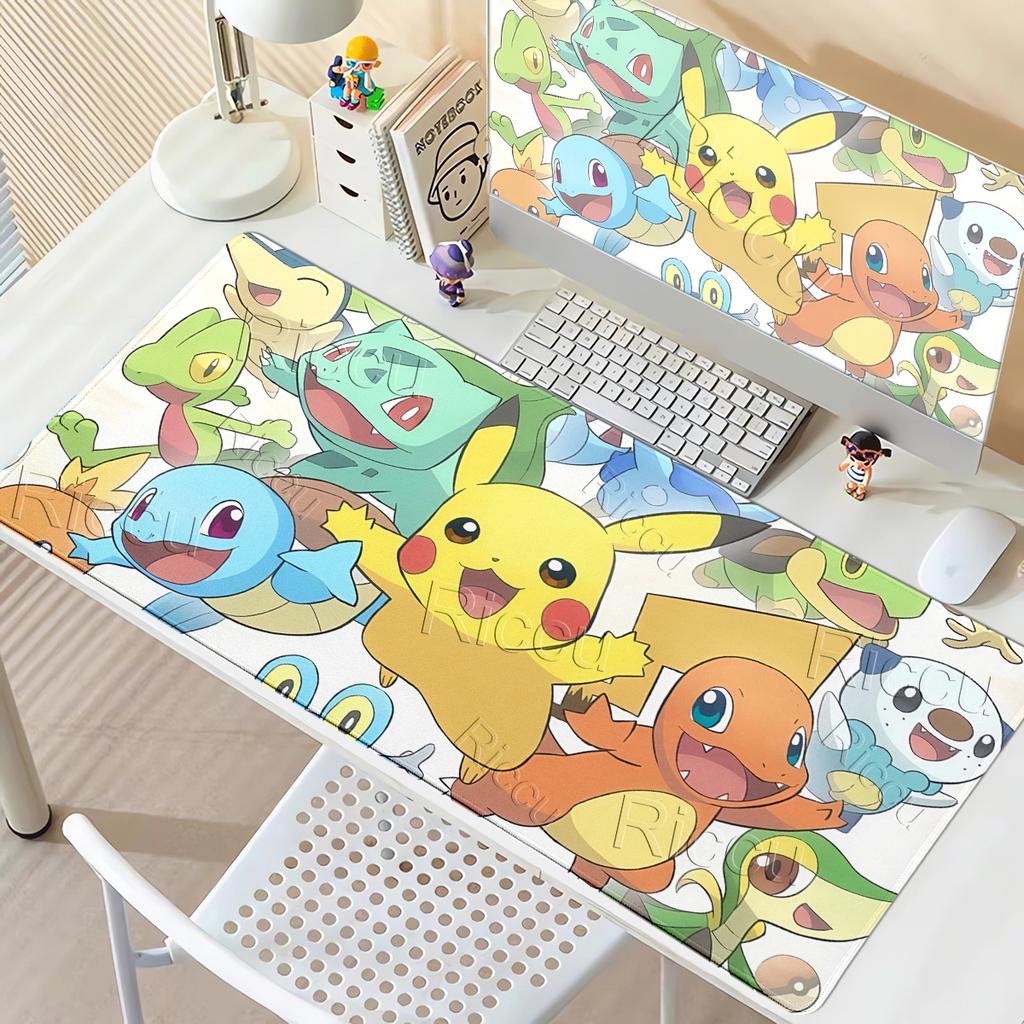 XXL Mouse Pads Pokemon Family Pattern Gamers Computer Large Offices Desk Mousepads Laptop Table Mat Gaming Keyboard Rubber Rugs
