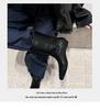 British-Style Ankle Boots - Autumn 2024 Cowhide Square Toe, Low Heel, Slim European-American Workwear