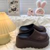 Malé vyvýšené poloboty s tlustou podrážkou, nové podzimní líné retro pantofle Birkenstocks