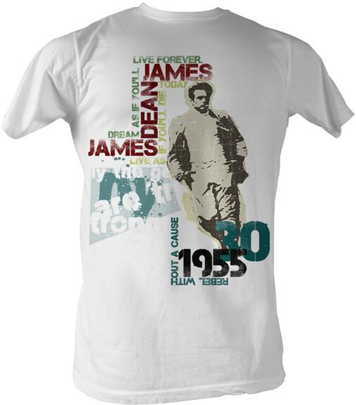 James Dean 1950 Icon Typography Rebel Without A Cause 1955 Men T Shirt XL