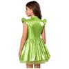 Girls Iridescent Alien Dress Up Costume Mock Neck Flying Sleeves Tutu Dress Theme Party Stage Performance