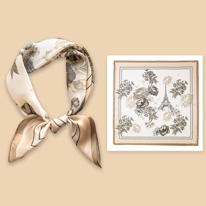 Literary small floral summer 100%  mulberry silk shawl age-reducing fashion neck protection professional scarf