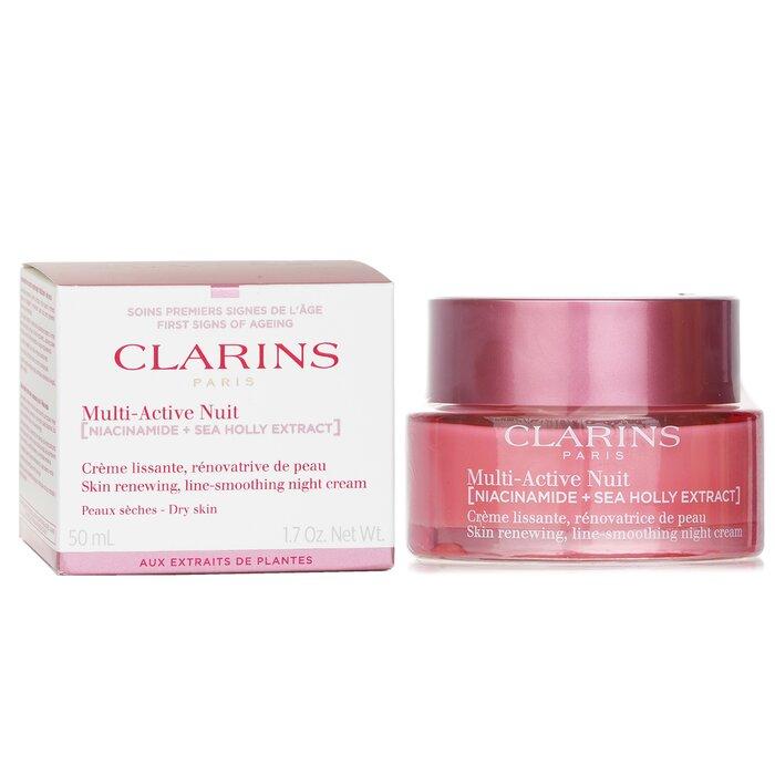 CLARINS Multi-Active Nut (Niacinamide + Sea Holly Extract) Skin Renewing Line - Smoothing Night Cream for Dry Skin