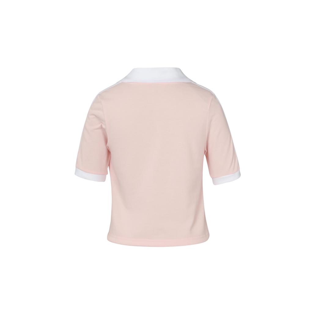 adidas Originals Women's Cropped Polo Shirt Pink IP3757