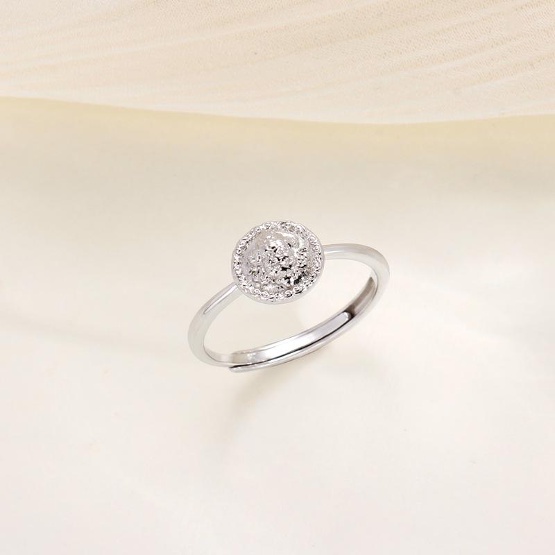 Women s Vintage S925 Sterling Silver God of Wealth Open Ring - Retro Niche Design, Fashionable Personality Jewelry. Adjustable Open белого золота