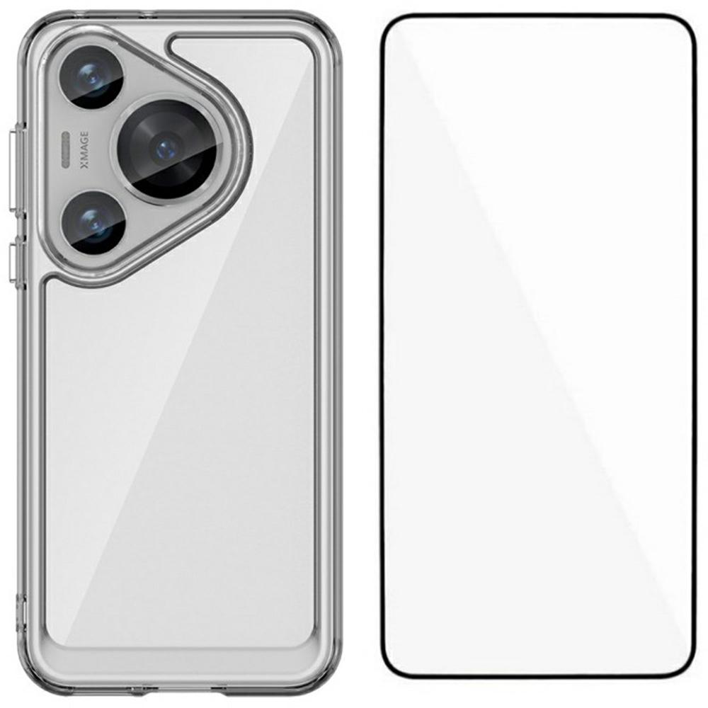 

Серия WANLONFENG MF для Huawei Pura 70 Pro+/Pura 70 Pro Чехол TPU+Акрил Прозрачная накладка на телефон с пленкой из закаленного стекла A